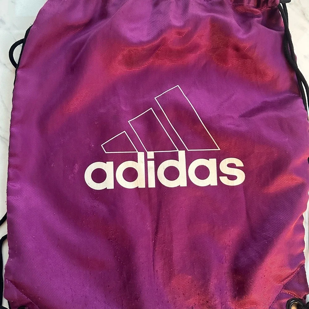 Vintage Adidas Magenta and Black drawstring Sports Sack - Picture 1 of 3